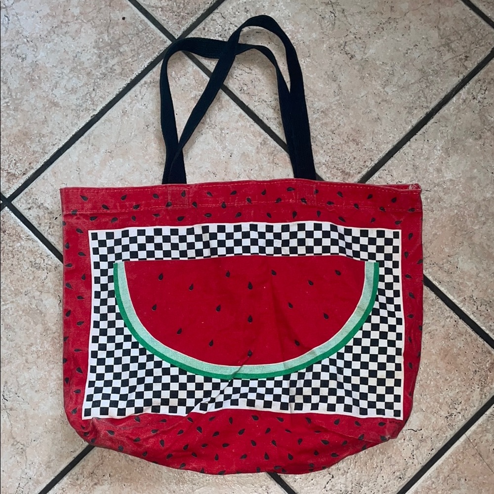 KAYDEE DESIGNS watermelon canvas tote bag